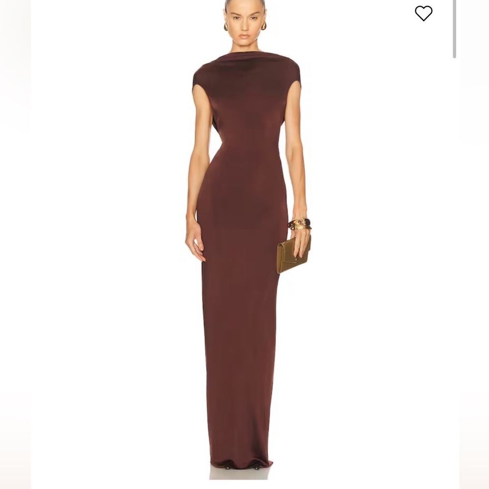 Victoria Beckham Jersey Brown Maxi Dress